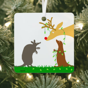 Ein Hirschweihnachtsdekor Ornament Aus Metall