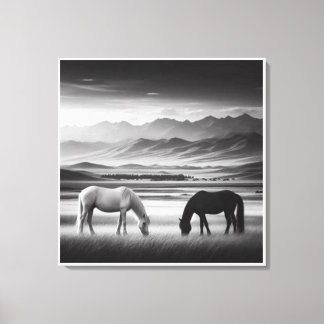 Ein hochwertiges Bild mit Pferdedesign und einem Leinwanddruck