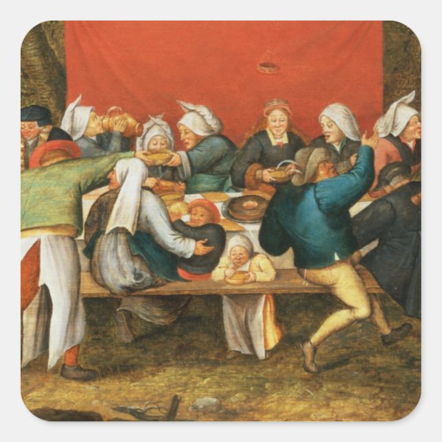 Ein Hochzeitsfest Quadratischer Aufkleber (Vorderseite)