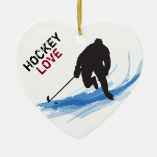 Ein Hockey-Spieler auf Eis Keramikornament