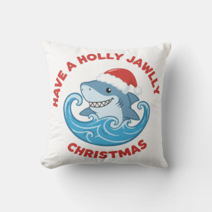 Ein Holly Jawlly Weihnachten Lustiger Hai Kissen