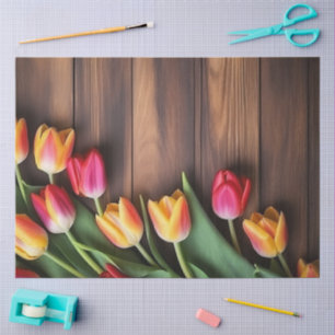 Ein Holz- und Tulpen-Serien-Design #7 Seidenpapier