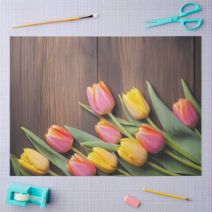 Ein Holz- und Tulpen-Serien-Design #8 Seidenpapier