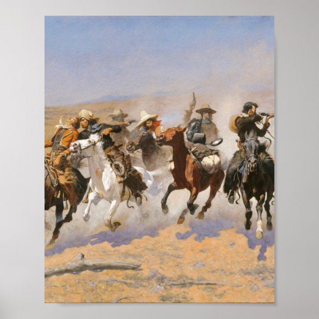 Ein Holzschlag von Frederick Remington Poster (Vorne)