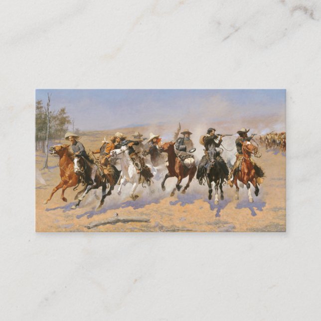 Ein Holzschlag von Frederick Remington Visitenkarte (Vorderseite)