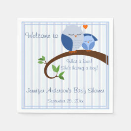Ein Hoot! Blue Owls Baby Dusche Napkins Serviette