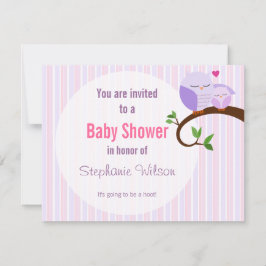 Ein Hoot einer Babydusche Lila Einladung