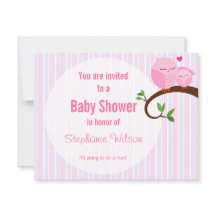 Ein Hoot einer Babydusche rosa Schüssel Einladung