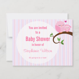 Ein Hoot einer Babydusche rosa Schüssel Einladung