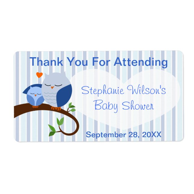 Ein Hoot Owl Baby Duschjunge Gefallen-Label (Vorne)