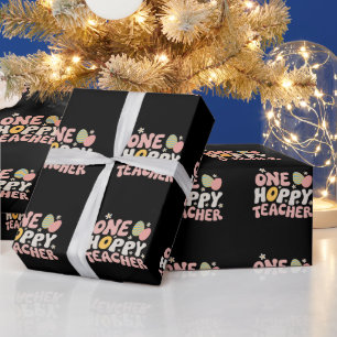 Ein hopfiger Lehrer Ostern lehrt Groovy Retro Geschenkpapier
