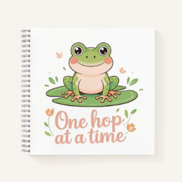 Ein Hopser nach dem anderen | Frosch auf Seerosenb Notizbuch
