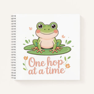 Ein Hopser nach dem anderen Frosch auf Seerosenb Notizbuch