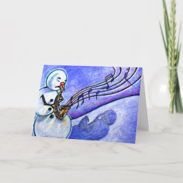Ein Horn für das Spielen Feiertagskarte
