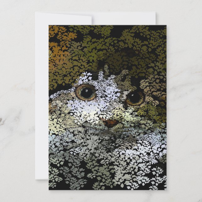 Ein hübsches Katzengemälde aus Blätter_ Feiertagskarte (Vorderseite)