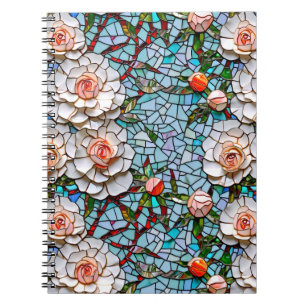Ein Hübsches Mosaik-Blumenmuster aus Imitaten Notizblock