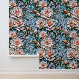 Ein Hübsches Mosaik-Blumenmuster aus Imitaten Tapete