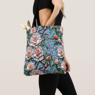 Ein Hübsches Mosaik-Blumenmuster aus Imitaten Tasche