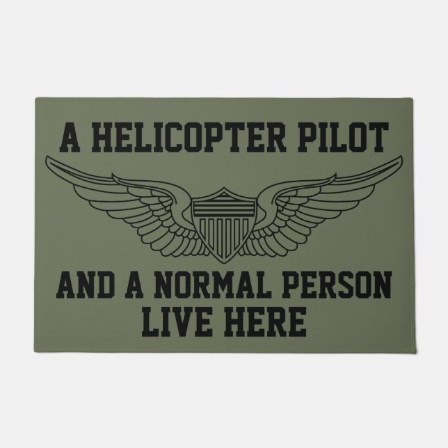 Ein Hubschrauberpilot und eine normale Person lebe Fußmatte (Vorderseite)