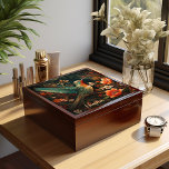 Ein Hummingvogel und Wildblumen Personalisiert Erinnerungskiste<br><div class="desc">Ein schönes Gemälde eines Kolibri in einem Garten voller bunter Wildblumen,  personalisierte Geschenkboxen von Schmuck</div>