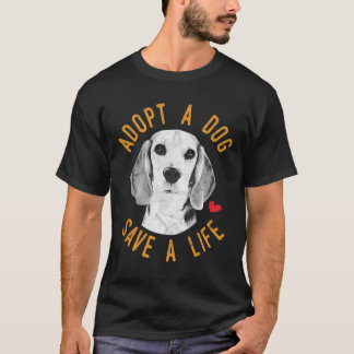 Ein Hund adoptiere einen Beagle, der lebensrettend T-Shirt