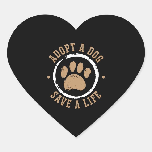 Ein Hund adoptiere einen Rettung von Tierrechten f Herz-Aufkleber (Vorderseite)