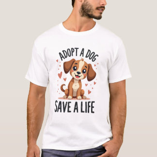 Ein Hund Adoptieren Ein Leben Retten Vintage Süßer T-Shirt
