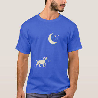 ein Hund ein Mond und Sterne T-Shirt