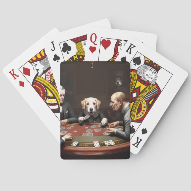 Ein Hund spielt Poker Spielkarten (Rückseite)