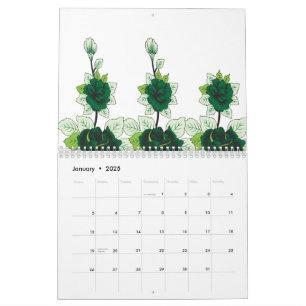 Ein Hündchen mit goldenem Retriever sitzt auf eine Kalender