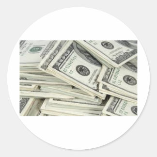 Ein Hundert Dollar-Scheine Runder Aufkleber