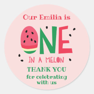 Ein in einem Melone-ersten Runder Aufkleber