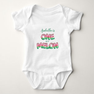 Ein-in-einer-Melone-Themen-Geburtstagsballon Baby Strampler