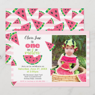 Ein in einer Wassermelone geborener Baby-Erstgebur Einladung