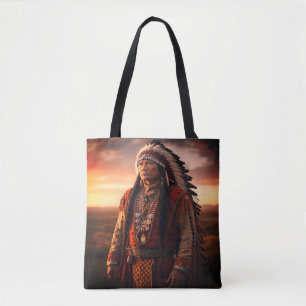 Ein indianischer Häuptling auf einer Schulter Tasche