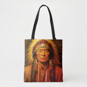 Ein indianischer Häuptling auf einer Schulter Tasche