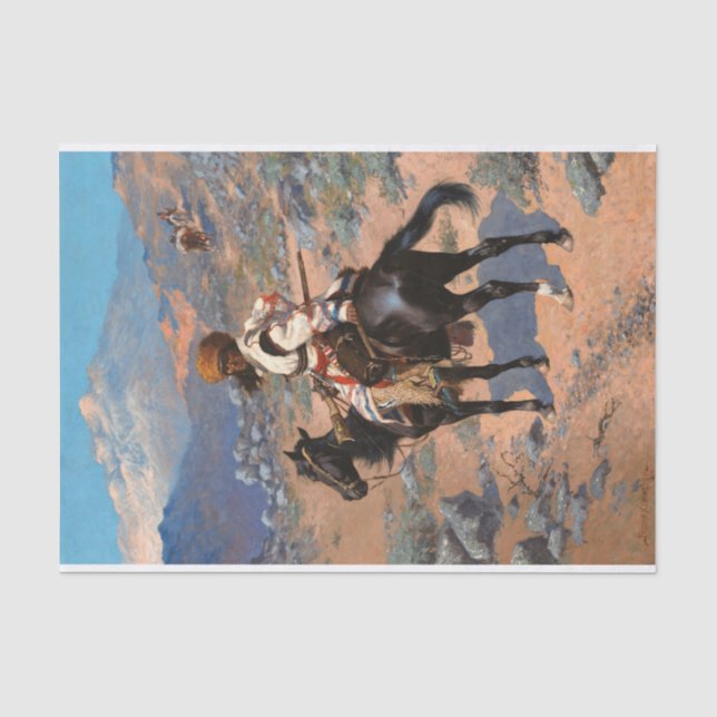 Ein indischer Trapper von Frederic Remington Seidenpapier (Vorderseite)