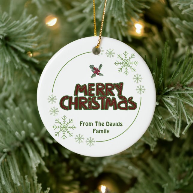 Ein individualisierbares frommes Weihnachten Keramik Ornament (Baum)