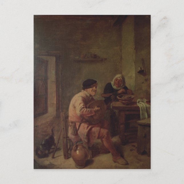 Ein Inneres mit Zahlen Postkarte (Vorderseite)