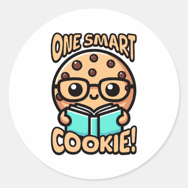 Ein intelligentes Cookie! Niedlicher Kekspuffer Runder Aufkleber (Vorderseite)
