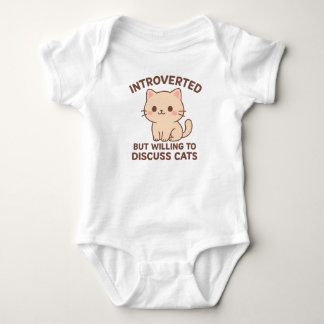 Ein Introvertierter, aber diskutiert gerne Katzen Baby Strampler