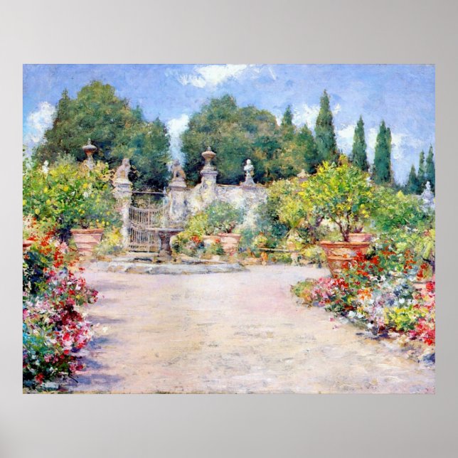 Ein italienischer Garten - William Merritt Chase, Poster (Vorne)