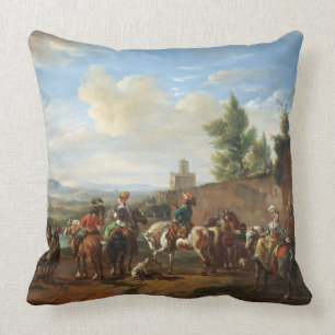 Ein Jagd-Party durch ein Landhaus (Öl auf Kissen