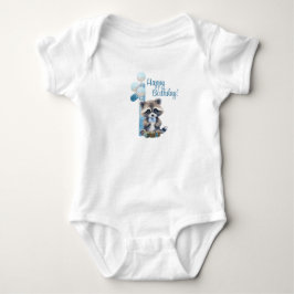 "Ein Jahr alt" - Blue First Birthday Bodysuit Baby Strampler