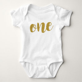 Ein Jahr alt Niedlich Golden Glitzer Baby Bodysuit Baby Strampler