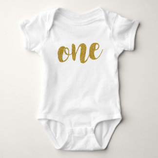 Ein Jahr alt Niedlich Golden Glitzer Baby Bodysuit Baby Strampler