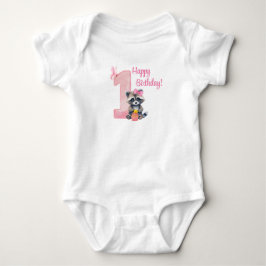 "Ein Jahr alt" - rosa Erstgeburtenkarosserie für B Baby Strampler