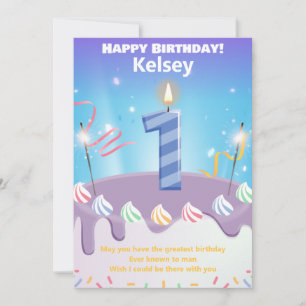 ein Jahr alte Happy Birthday Card personalisiert