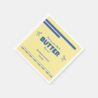 Ein Jahr älter werdende Butter-Geburtstag Serviette