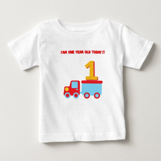 Ein Jahr altes Shirt Happy Birthday (Vorderseite)